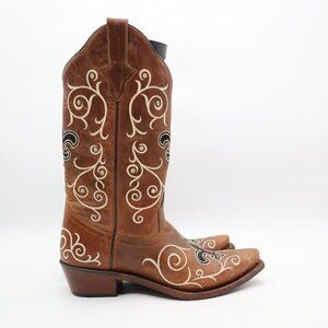 Gypsy Rose Women's Size 8 B Dark Brown Leather Western Cowgirl Cowboy Boots